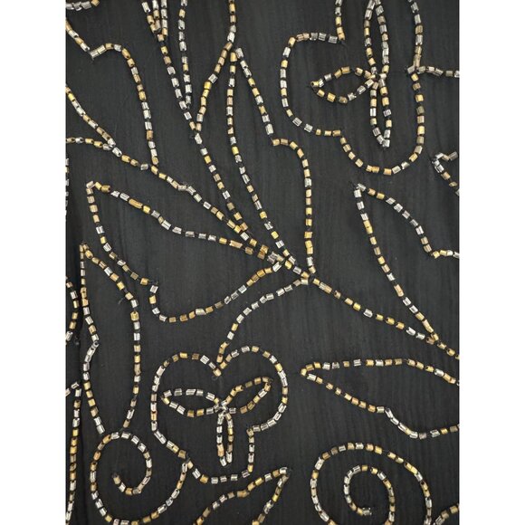Jean for Joseph LeBron Black Gold Beaded Long Gown Dress Size 26W 4X New Wedding - Picture 6 of 9